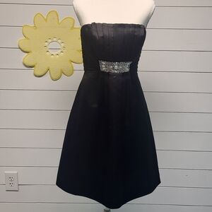 Calvin Klein Black Strapless Pleated Formal Dress Sz.4